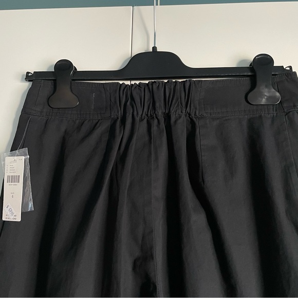 Anthropologie Pleated Poplin Wide-Leg Trousers In Black Size 4 NWT - Picture 10 of 12
